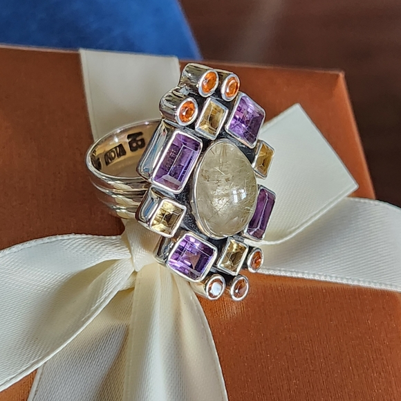 NICKY BUTLER RAJ COLLECTION LIMITED EDITION Quartz Amethyst NB Designer Ring NWT - Picture 6 of 15